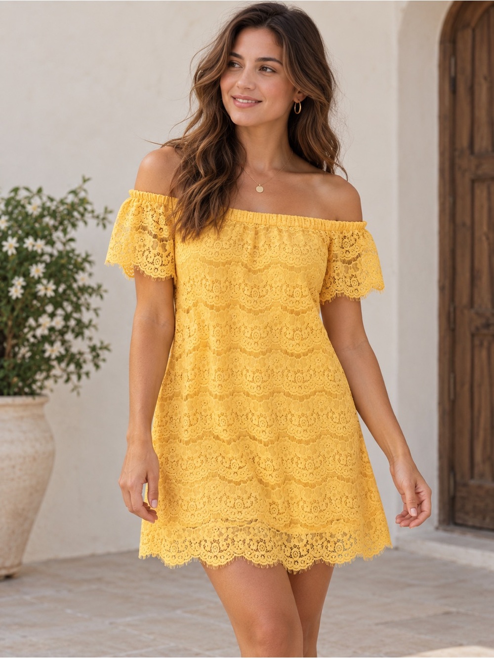 🎉5 for $45🎉 NWT Love Fire lace dress size M yellow